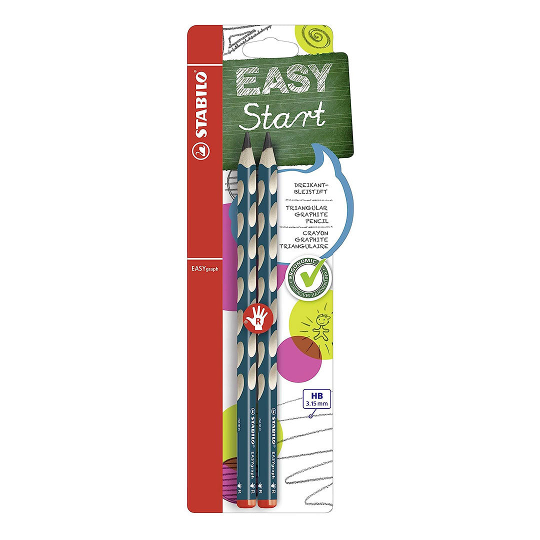 Stabilo | Easygraph Pencil | 2 Pack | Right Handed | HB Petrol Stabilo